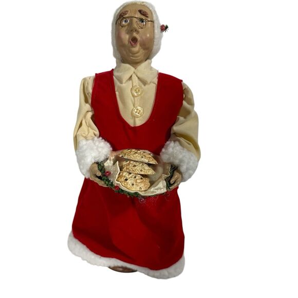 Vintage 80s Christmas Caroler 12” Mrs. Santa Clause With Cookies  Handmade - Picture 1 of 5
